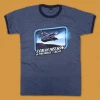 Lukas Nelson & Promise Of The Real Tour Bus Ship Heather Denim/Navy Ringer T-Shirt New Merch