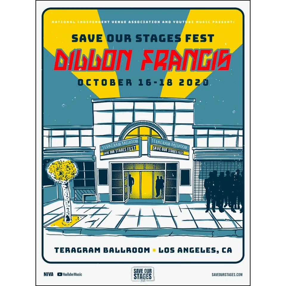 NIVA New Merch Dillon Francis Live At Teragram Ballroom - Hand Screen-Printed Poster 1 NIVA New Merch Dillon Francis Live At Teragram Ballroom - Hand Screen-Printed Poster