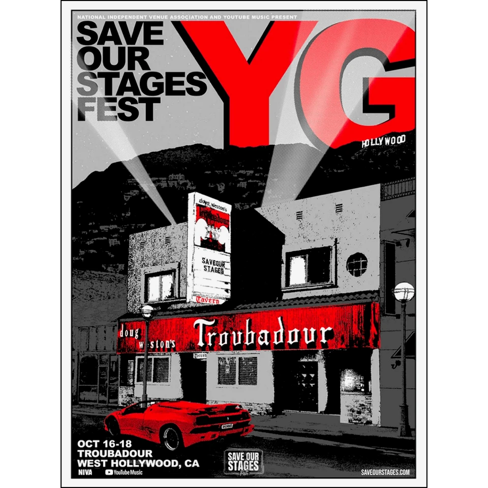 NIVA YG Live At Troubadour - Hand Screen-Printed Poster New Merch NIVA YG Live At Troubadour - Hand Screen-Printed Poster New Merch