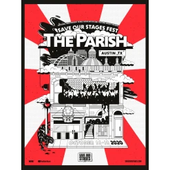 NIVA Save Our Stages Fest Live At The Parish - Hand Screen-Printed Poster New Merch