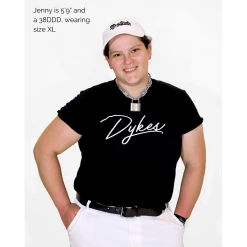 Autostraddle New Merch Team Dykes Black Tee