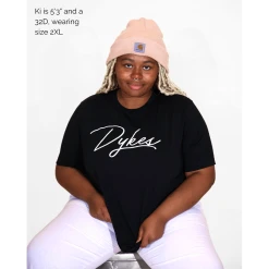 Autostraddle New Merch Team Dykes Black Tee