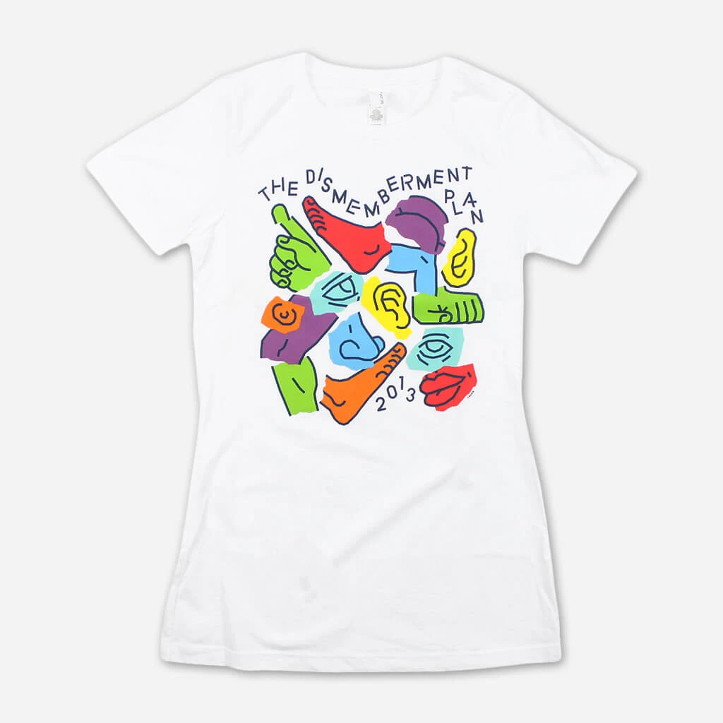 The Dismemberment Plan New Merch Body Parts Women's White T-Shirt 1 The Dismemberment Plan New Merch Body Parts Women's White T-Shirt
