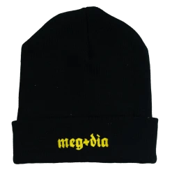 Meg & Dia Script Black Beanie