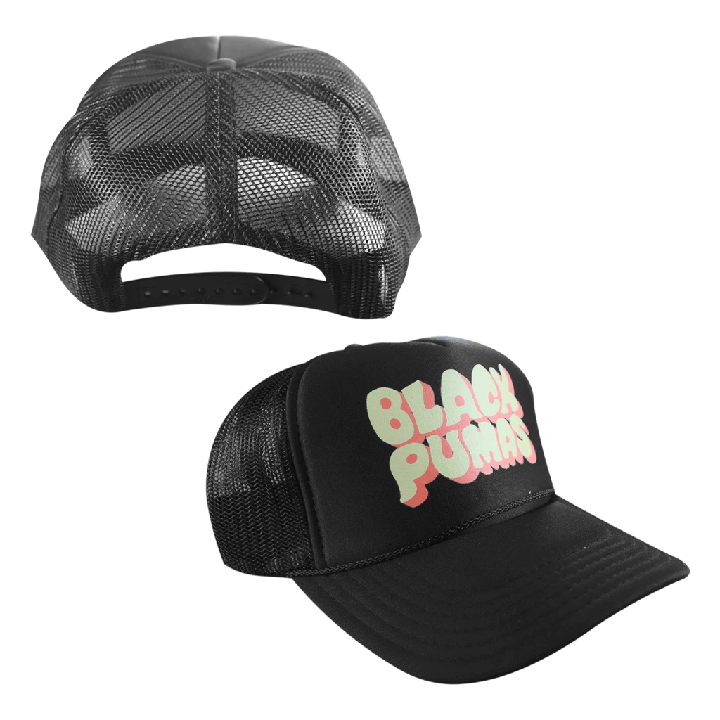 Black Pumas Psychedelic Foam Trucker Hat New Merch 1 Black Pumas Psychedelic Foam Trucker Hat New Merch