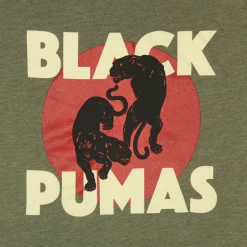 Black Pumas New Merch Double Puma Military Green Triblend T-Shirt