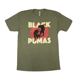Black Pumas New Merch Double Puma Military Green Triblend T-Shirt