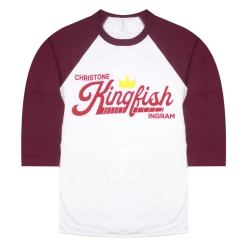 Christone "Kingfish" Ingram Homerun White & Maroon Baseball Tee New Merch