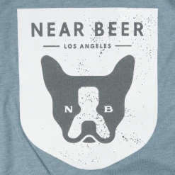 NEAR BEER Dog Face Stonewash Denim T-Shirt