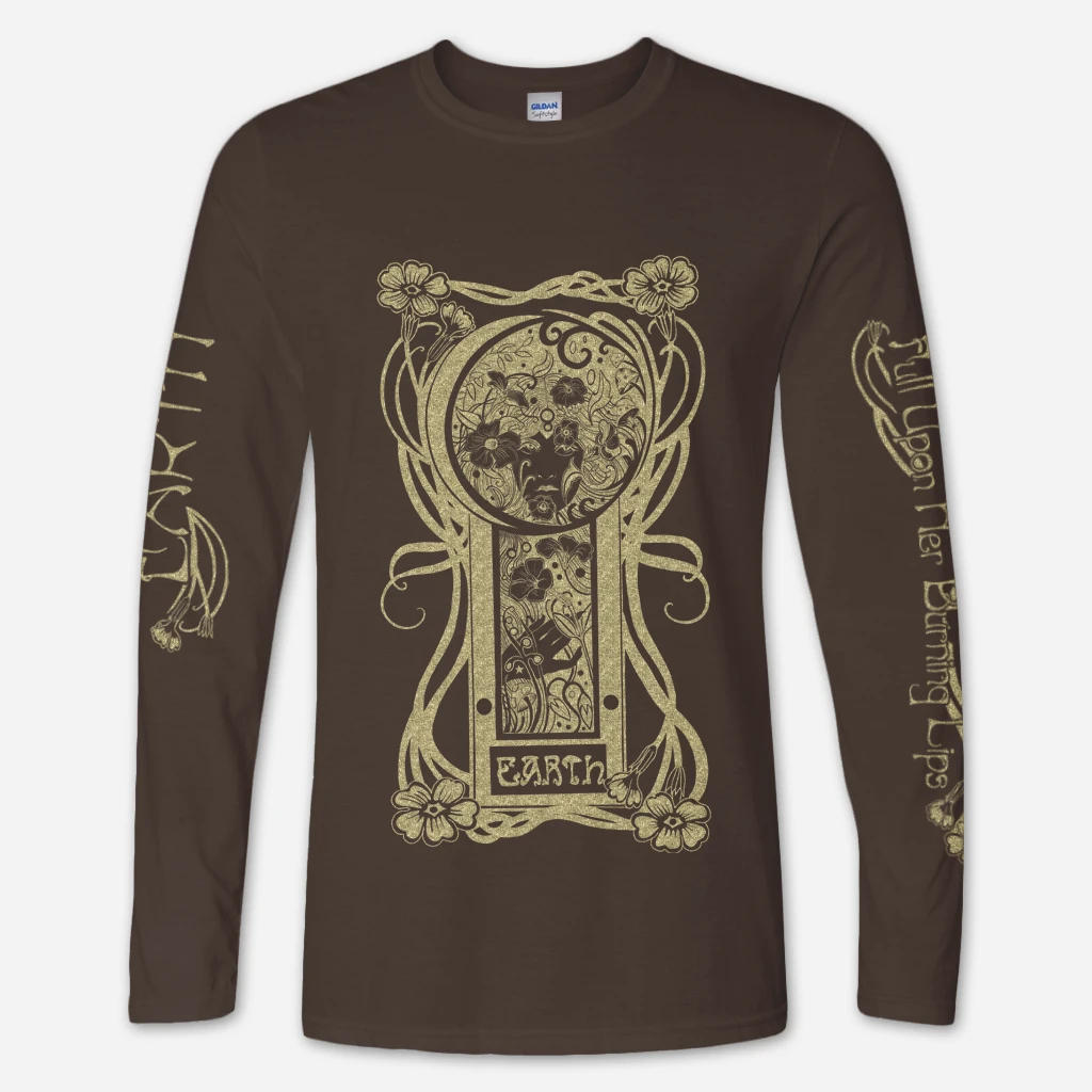 Earth FUHBL Long Sleeve Dark Chocolate T-Shirt Earth FUHBL Long Sleeve Dark Chocolate T-Shirt