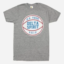 Delta Spirit New Merch Basketball Heather Grey Tri-Blend