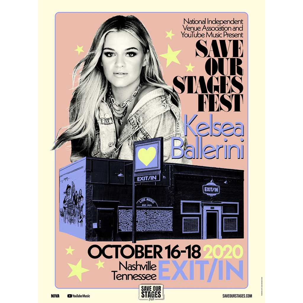 NIVA Kelsea Ballerini Live At Exit/In - Hand Screen-Printed Poster New Merch 1 NIVA Kelsea Ballerini Live At Exit/In - Hand Screen-Printed Poster New Merch