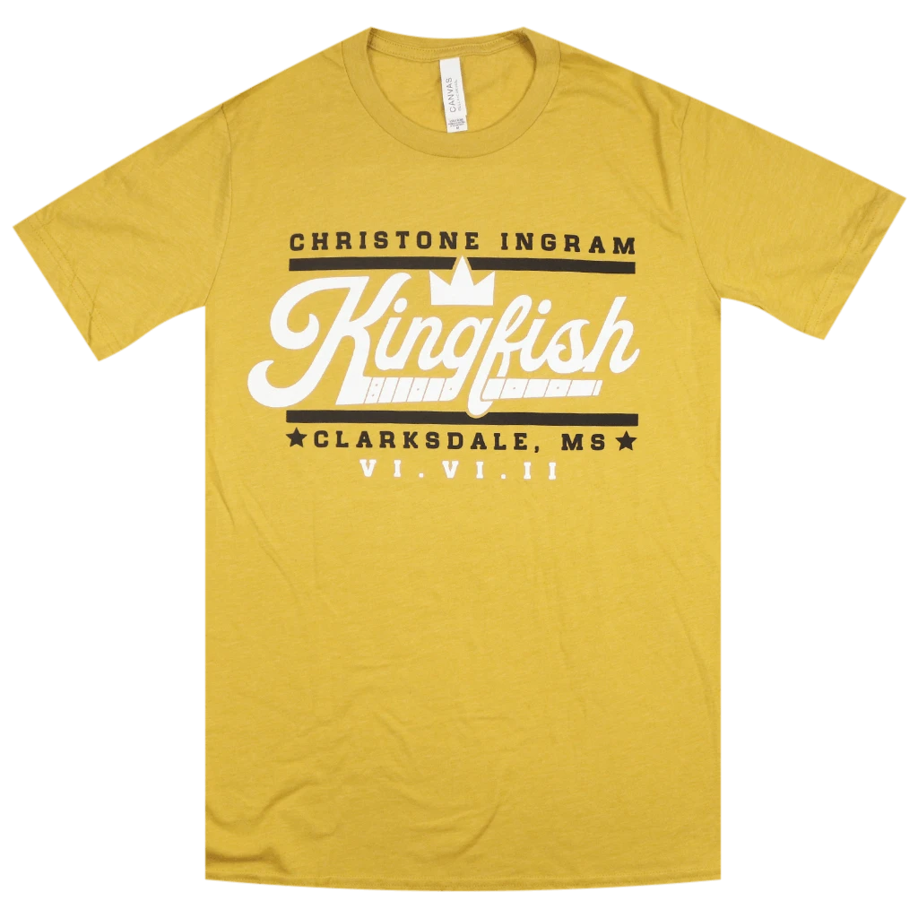 Christone "Kingfish" Ingram New Merch 662 Gold T-Shirt 1 Christone "Kingfish" Ingram New Merch 662 Gold T-Shirt