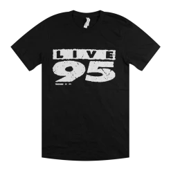 Mega Ran Live 95 Text Vintage Black T-Shirt