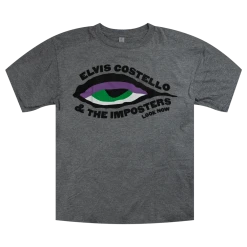 Elvis Costello New Merch Look Now Gray T-Shirt