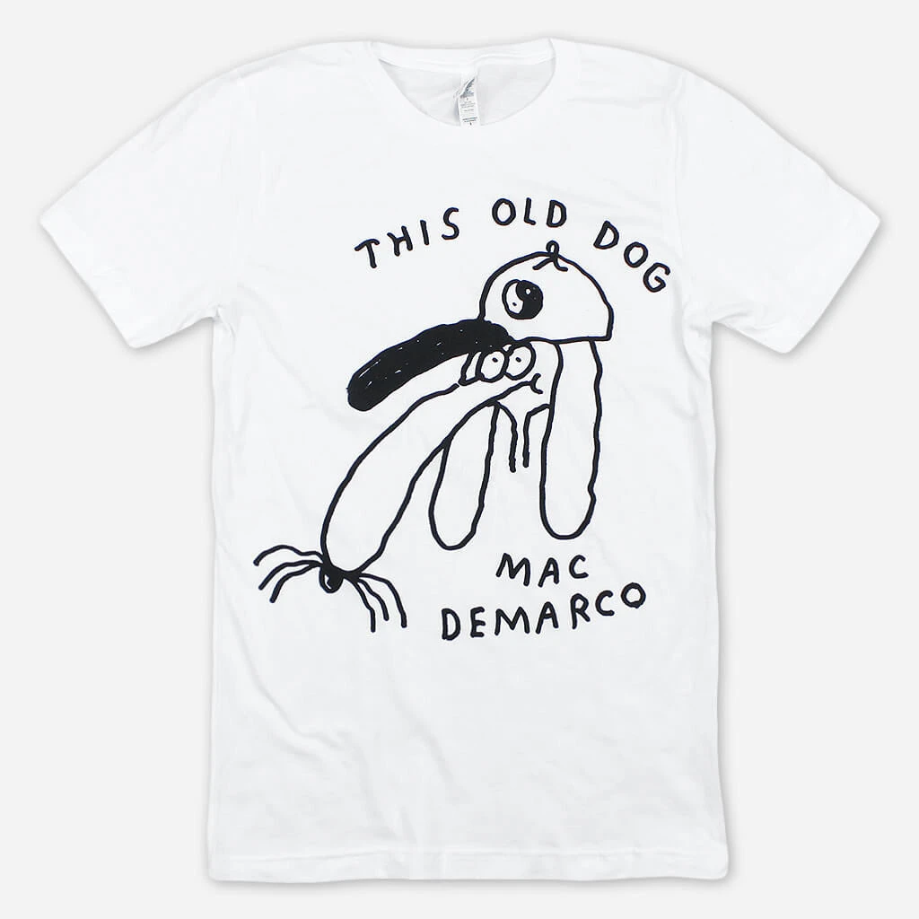Mac DeMarco Dog Doodle White T-Shirt 1 Mac DeMarco Dog Doodle White T-Shirt