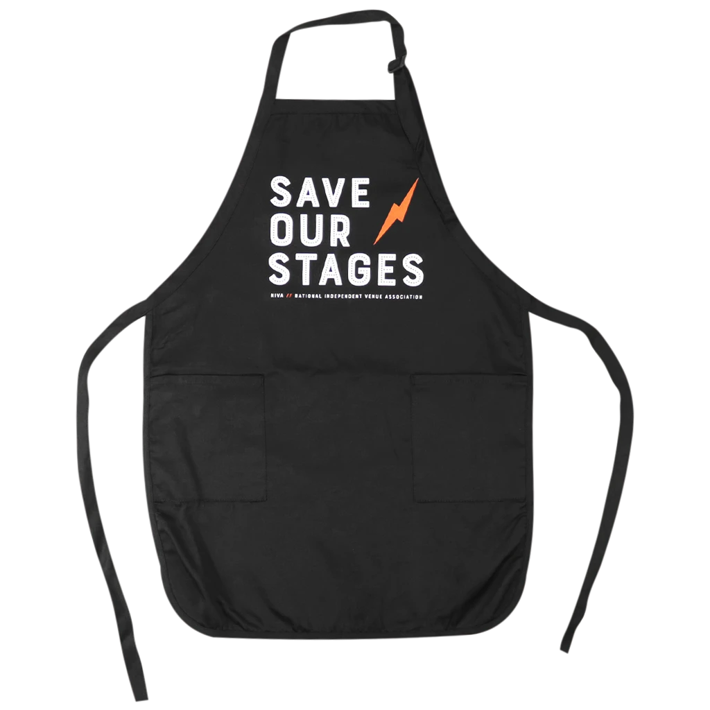 NIVA New Merch Save Our Stages Apron 1 NIVA New Merch Save Our Stages Apron