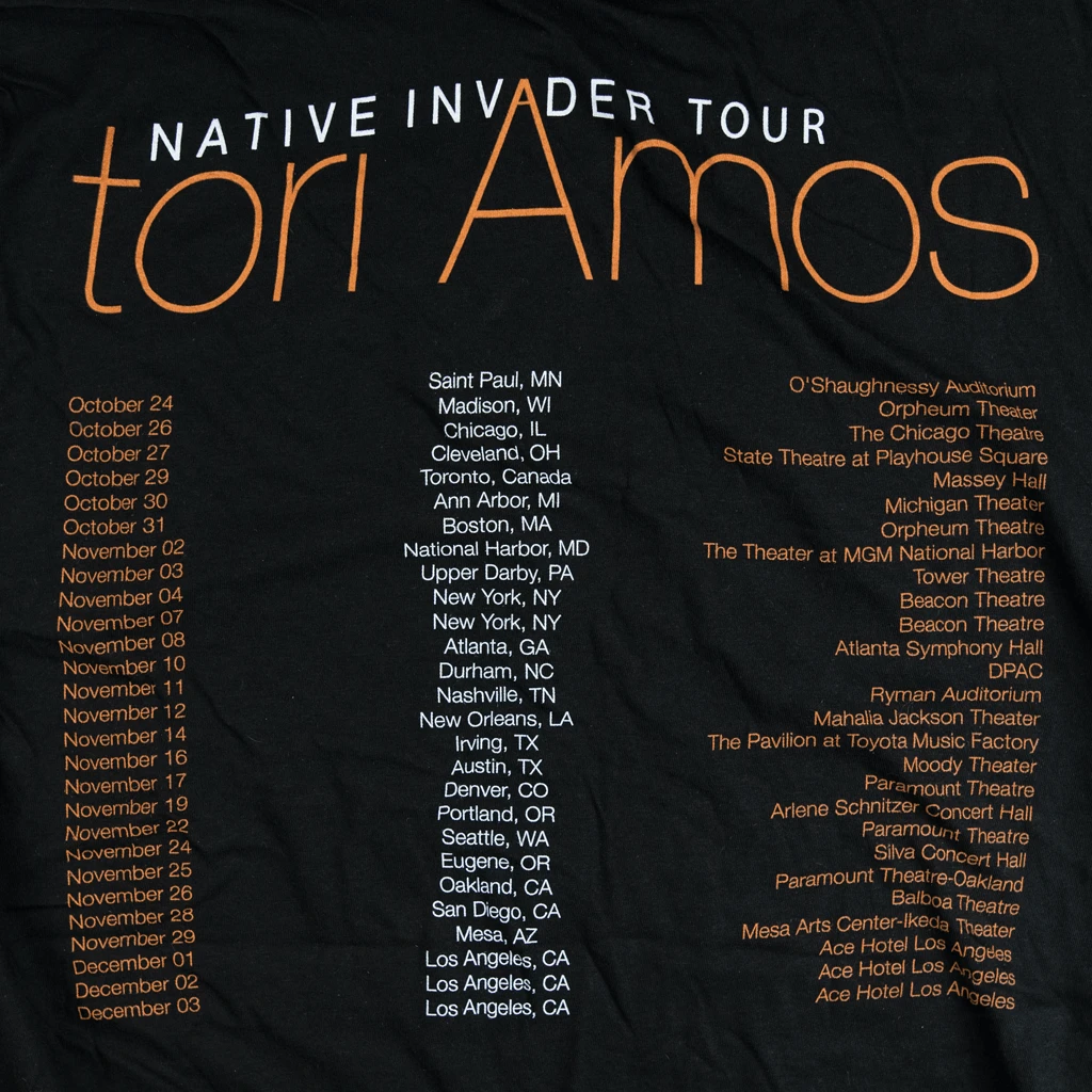 Tori Amos New Merch Native Invader 2017 Tour Black T-Shirt 5 Tori Amos New Merch Native Invader 2017 Tour Black T-Shirt