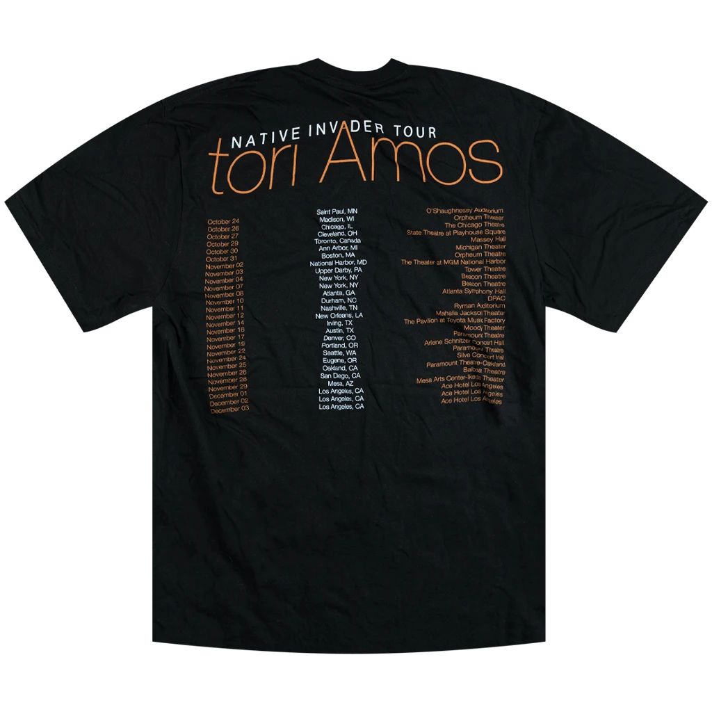 Tori Amos New Merch Native Invader 2017 Tour Black T-Shirt 4 Tori Amos New Merch Native Invader 2017 Tour Black T-Shirt