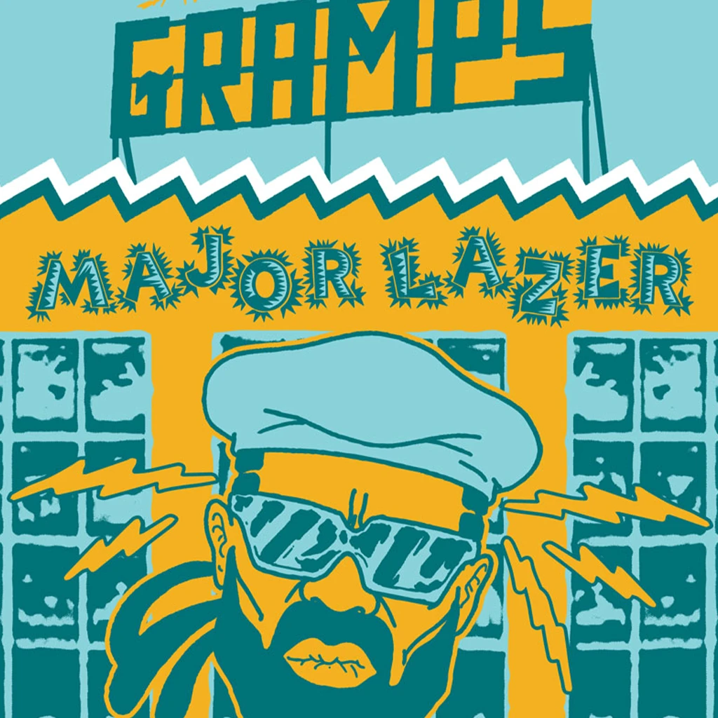 NIVA Major Lazer Live At Gramps - Hand Screen-Printed Poster 2 NIVA Major Lazer Live At Gramps - Hand Screen-Printed Poster