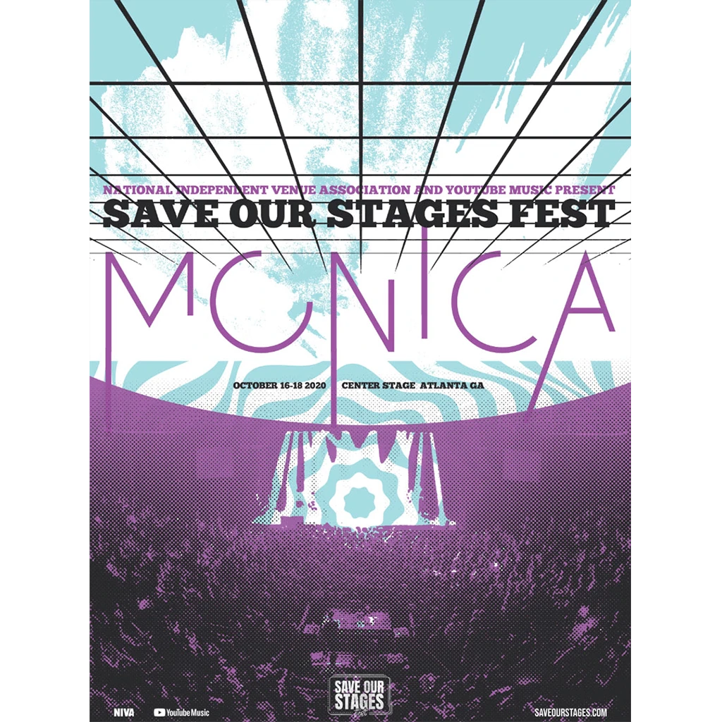 NIVA Monica Live At Center Stage - Hand Screen-Printed Poster 1 NIVA Monica Live At Center Stage - Hand Screen-Printed Poster