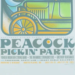 Northwest String Summit 2021 Peacock Pickin' Party Poster