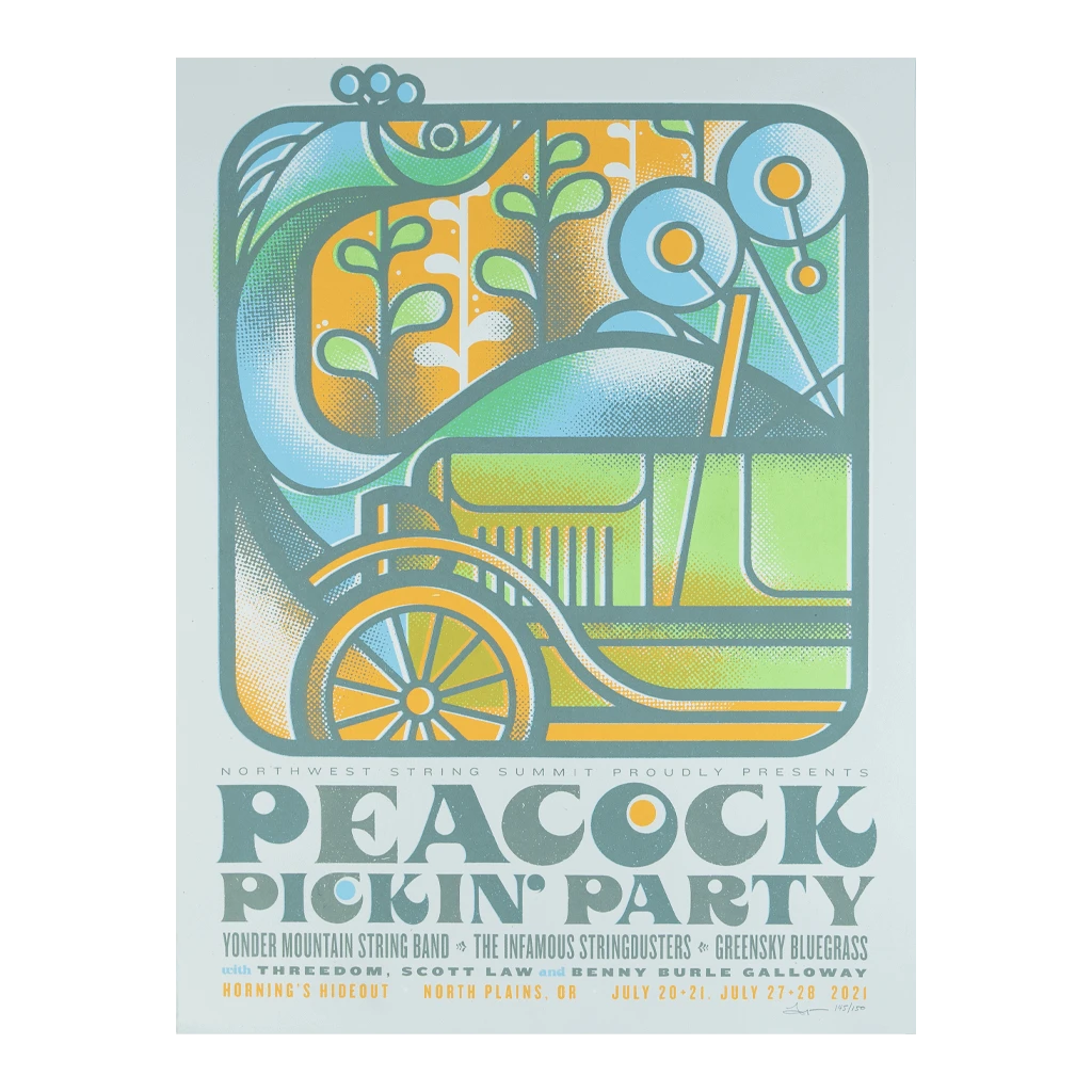 Northwest String Summit 2021 Peacock Pickin' Party Poster 1 Northwest String Summit 2021 Peacock Pickin' Party Poster