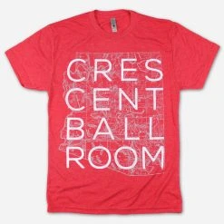 Crescent Ballroom Rail Map Red Tri-Blend