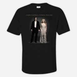 Larry Campbell & Teresa Williams New Merch Jackson Browne 2015 Tour Black T-Shirt