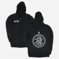 Earth Sigil Black Zip Up Hoodie