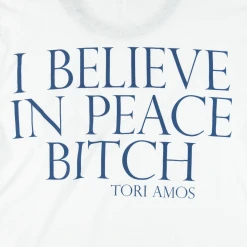Tori Amos I Believe In Peace Bitch Navy Ringer T-Shirt New Merch