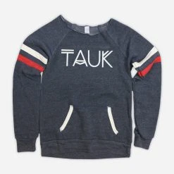 TAUK Logo Womens Eco True Navy Pullover Sweatshirt