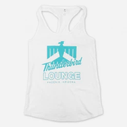 Thunderbird Lounge New Merch TL Logo Women's White Tank Top