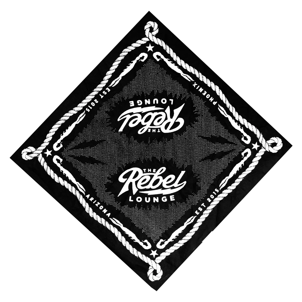 The Rebel Lounge Est. 2015 Black Bandana 1 The Rebel Lounge Est. 2015 Black Bandana