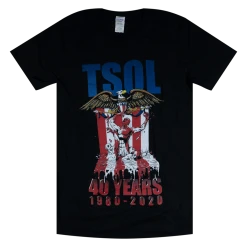 T.S.O.L. 40 Years Flag Black T-Shirt
