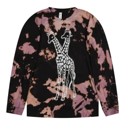Giraffes? Giraffes! SUPERBASS!!!! Red Rust Tie-Dye Long Sleeve New Merch