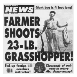 Weekly World News Grasshopper Sticker