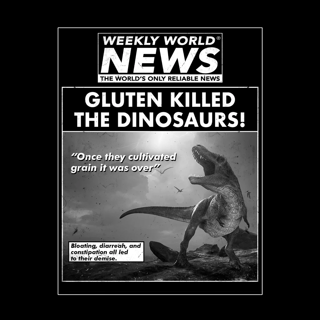 Weekly World News Dino Black T-Shirt 2 Weekly World News Dino Black T-Shirt
