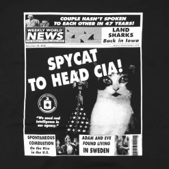 Weekly World News Spycat Black T-Shirt New Merch