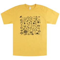 Hello Merch Style 30 A Great Big Pile Of Leaves Doodle 2 Yellow T-Shirt