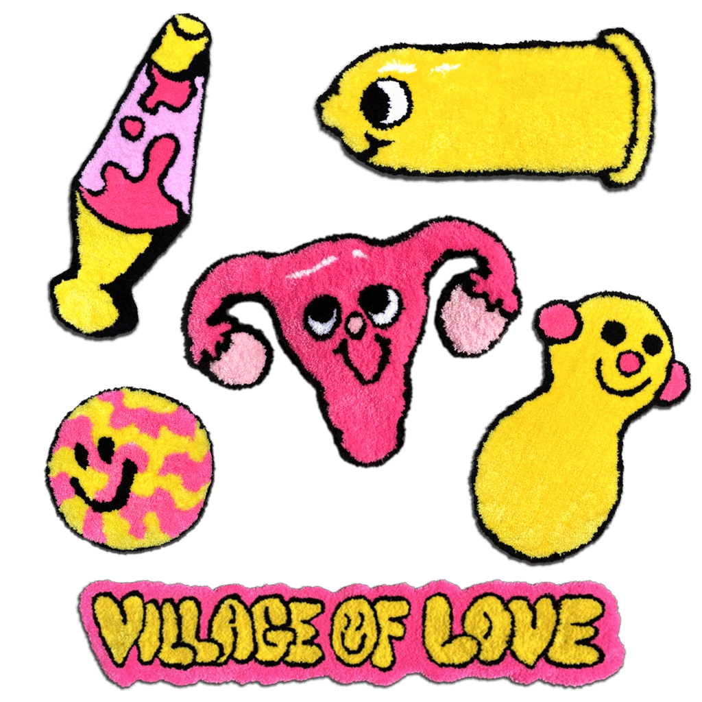 Village Of Love New Merch Day Off Ltd. Rugs 1 Village Of Love New Merch Day Off Ltd. Rugs