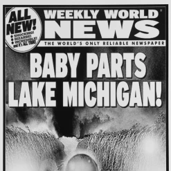 Weekly World News New Merch Baby Parts Lake Michigan! Poster