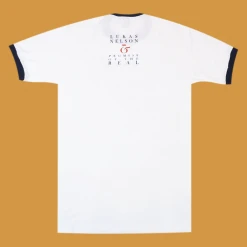 Lukas Nelson & Promise Of The Real Turn Off The News - Back Logo White/Navy Ringer T-Shirt New Merch