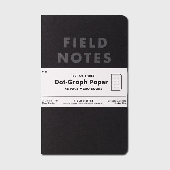 Field Notes Pitch Black: Dot-Graph Paper 3-Pack Field Notes Pitch Black: Dot-Graph Paper 3-Pack
