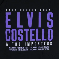 Elvis Costello New Merch Four Nights Only Tour T-Shirt