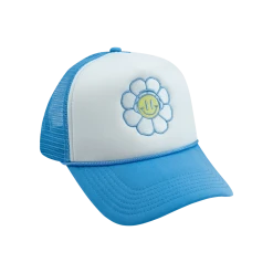 Disco Lines Flower Face Snapback Trucker Hat