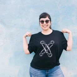 Autostraddle Basic Scissoring Black Tee New Merch