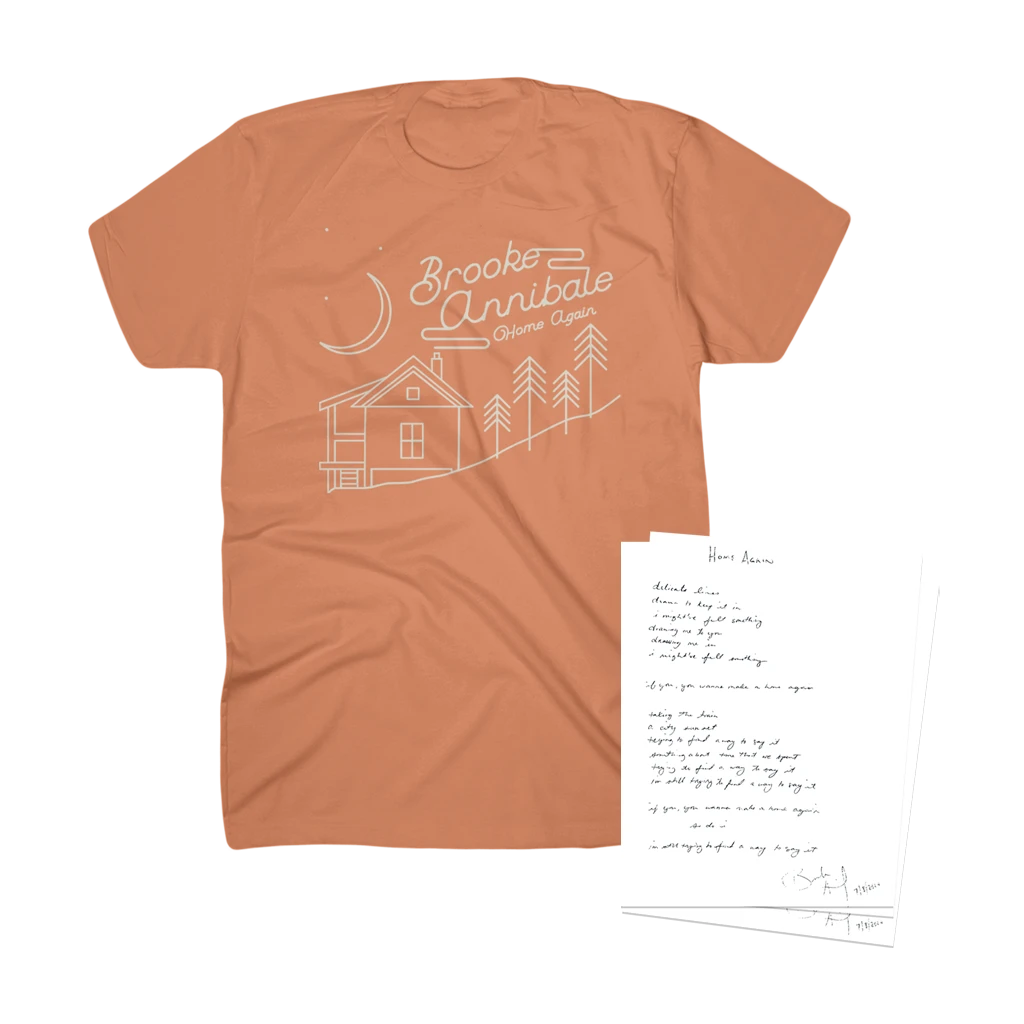 Brooke Annibale New Merch Home Again T-Shirt + Original Handwritten "Home Again" Lyrics Bundle 1 Brooke Annibale New Merch Home Again T-Shirt + Original Handwritten "Home Again" Lyrics Bundle