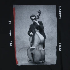 Elvis Costello New Merch Stand Up Bass Portrait Black T-Shirt